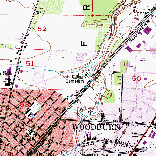 Topographic Map of Saint Lukes Cemetery, OR