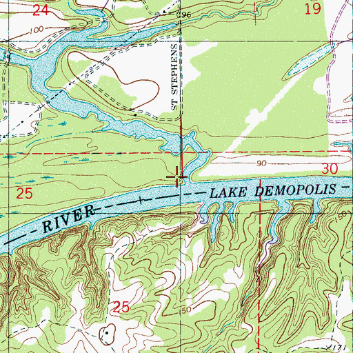 Topographic Map of Cobb Creek, AL