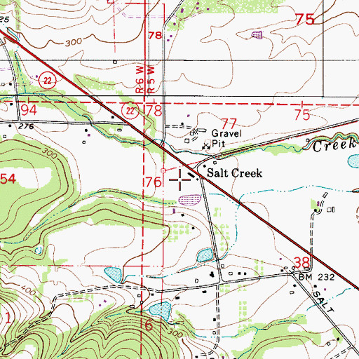 Topographic Map of Salt Creek (historical), OR