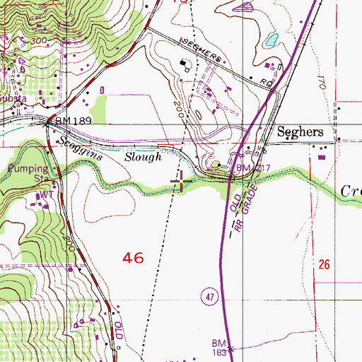 Topographic Map of Scoggins Slough, OR