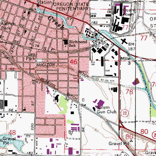 Topographic Map of Shelton Ditch, OR