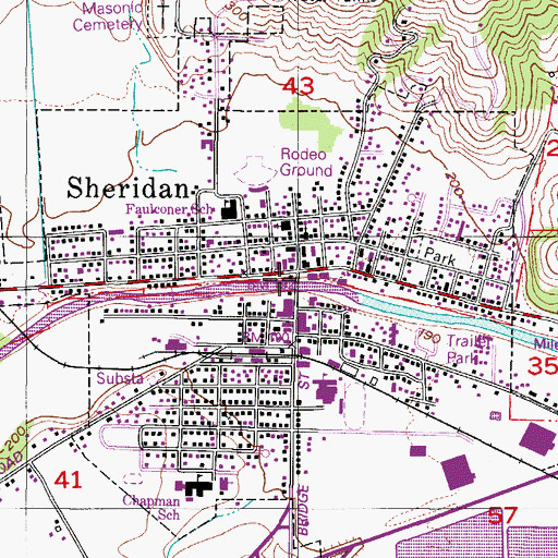 Topographic Map of Sheridan, OR