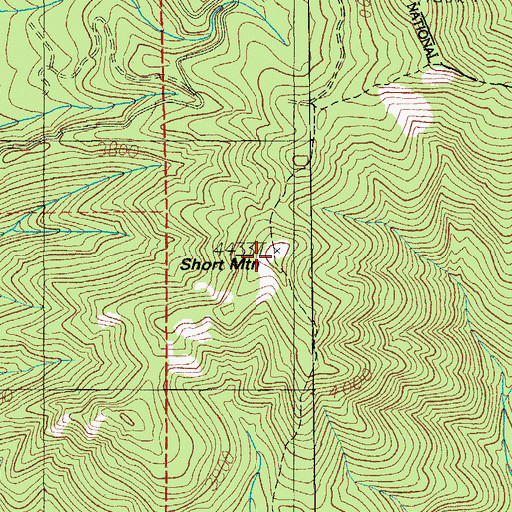 Topographic Map of Short Mountain, OR