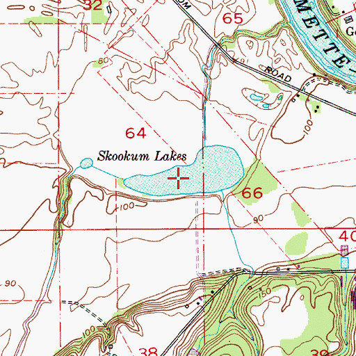 Topographic Map of Skookum Lakes, OR