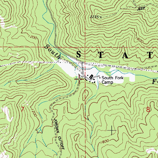 Topographic Map of South Fork Camp, OR