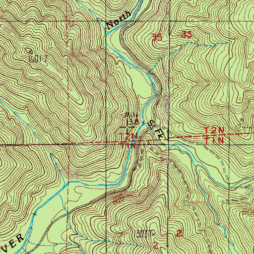 Topographic Map of South Fork Kilchis River, OR