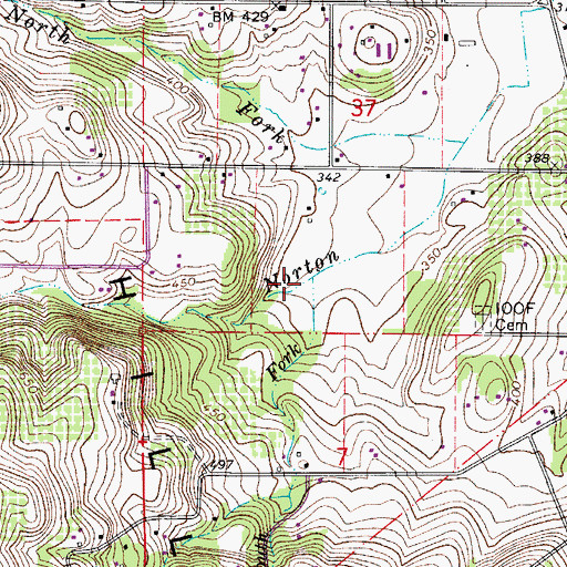 Topographic Map of South Fork Norton Creek, OR