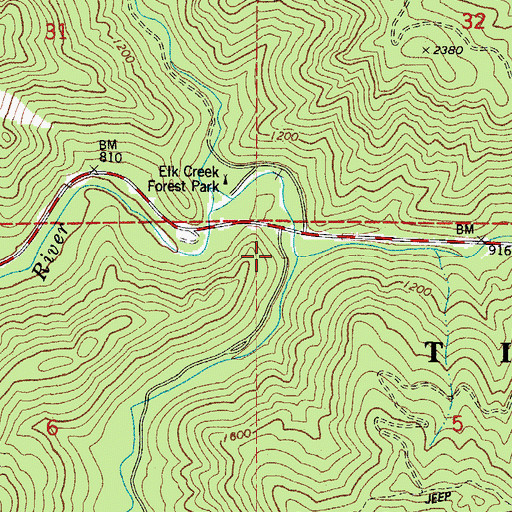 Topographic Map of South Fork Wilson River, OR