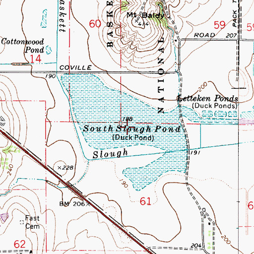 Topographic Map of South Slough Pond, OR