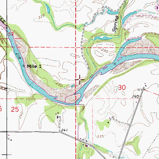 Topographic Map of Spring Branch, OR