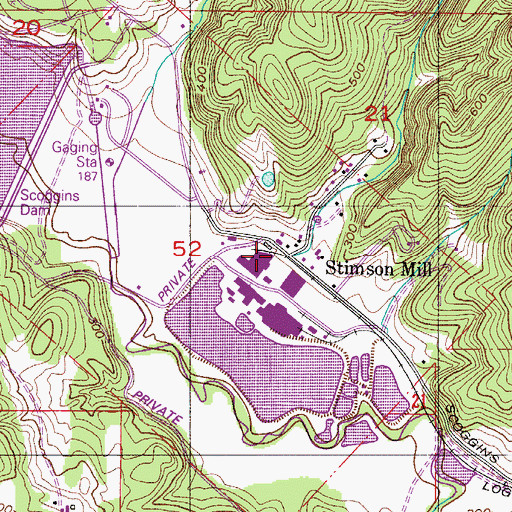 Topographic Map of Stimson Mill, OR