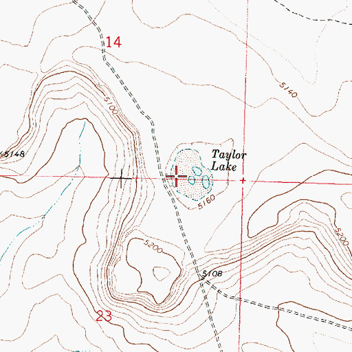 Topographic Map of Taylor Lake, OR