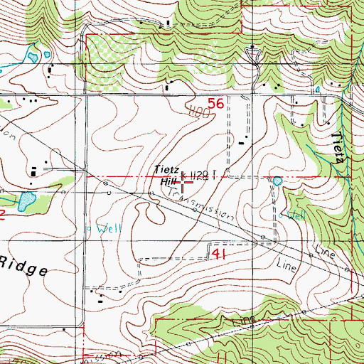 Topographic Map of Tietz Hill, OR