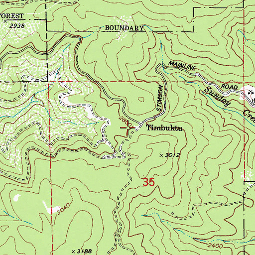 Topographic Map of Timbuktu (historical), OR
