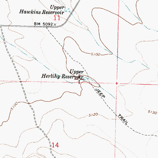 Topographic Map of Upper Herlihy Reservoir, OR