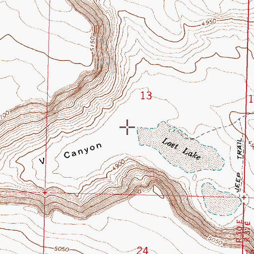 Topographic Map of V Canyon, OR