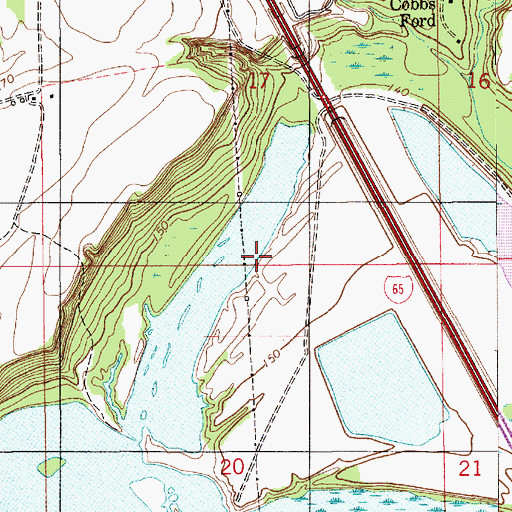 Topographic Map of Cobbs Swamp, AL