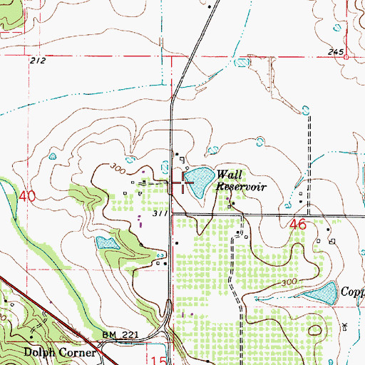 Topographic Map of Wall Reservoir, OR