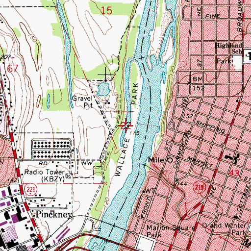 Topographic Map of Wallace Marine City Park, OR