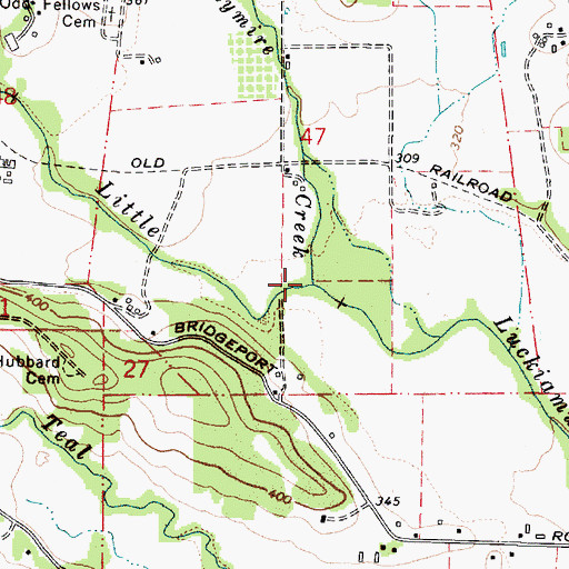 Topographic Map of Waymire Creek, OR