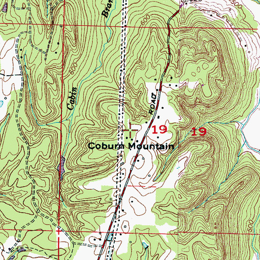 Topographic Map of Coburn Mountain, AL