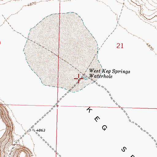 Topographic Map of West Keg Springs Waterhole, OR