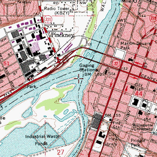Topographic Map of Willamette Slough, OR