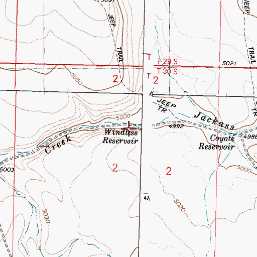 Topographic Map of Windless Reservoir, OR