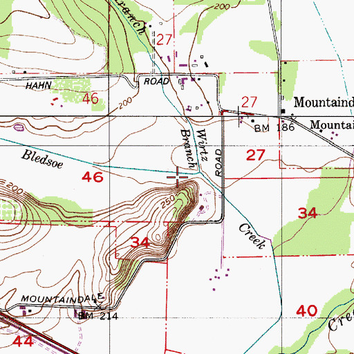 Topographic Map of Wirtz Branch, OR