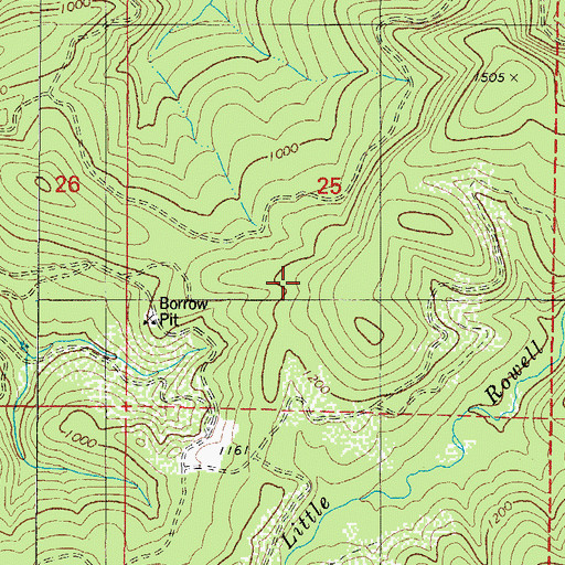 Topographic Map of Indian Cemetery, OR