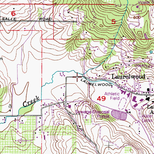 Topographic Map of South Fork Hill Creek, OR