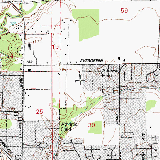 Topographic Map of Evergreen Junior High School, OR