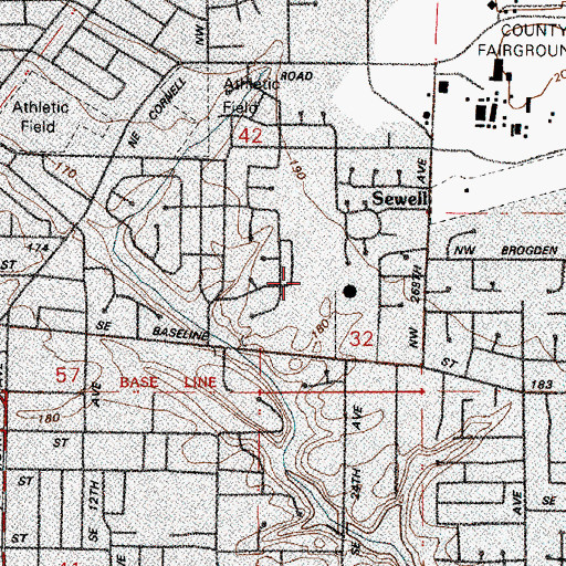 Topographic Map of Eastwood Elementary School, OR