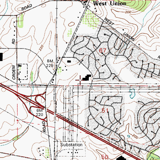 Topographic Map of Lenox Elementary School, OR