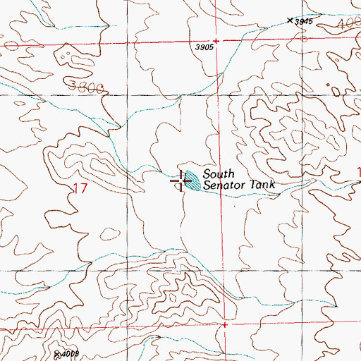 Topographic Map of South Senator Tank, AZ