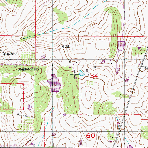 Topographic Map of Hidden Lake Reservoir, OR