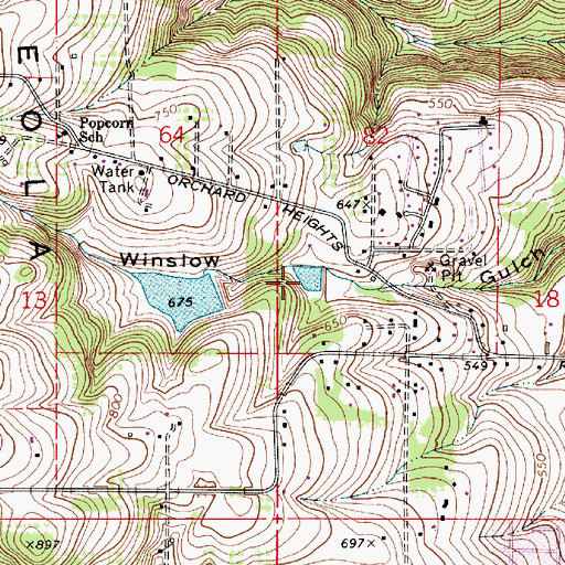 Topographic Map of Staats Reservoir, OR