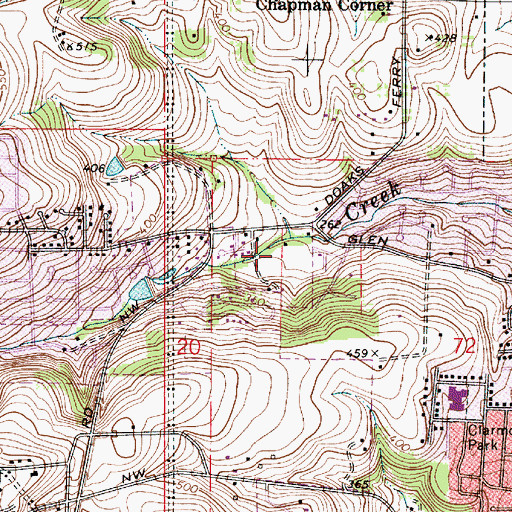 Topographic Map of Chatnicka Creek, OR