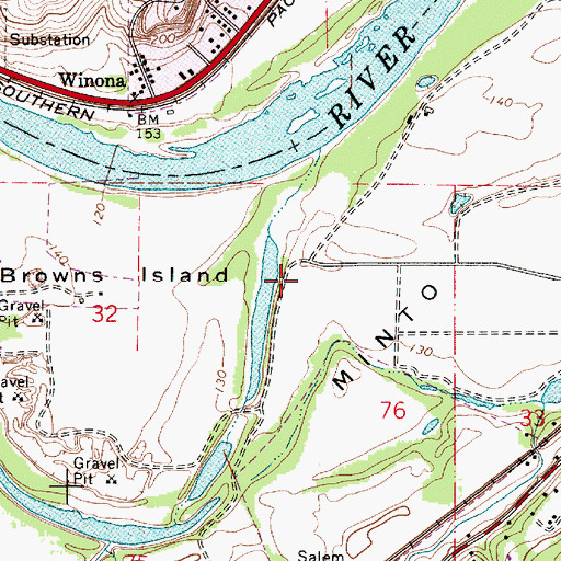 Topographic Map of Minto-Browns Island City Park, OR