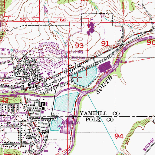 Topographic Map of Pacific Plywood Log Pond, OR
