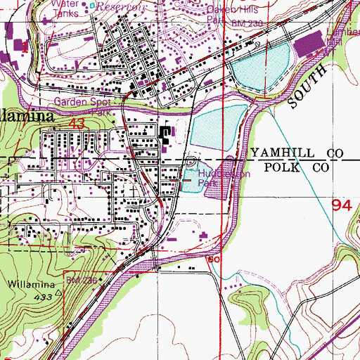 Topographic Map of Willamina Reservoir, OR