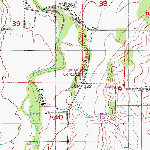 Topographic Map of Union Baptist Cemetery, OR