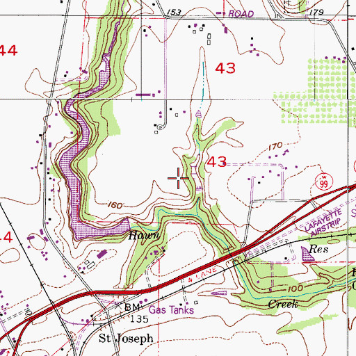 Topographic Map of Bourland Reservoir, OR