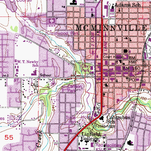 Topographic Map of North Branch Cozine Creek, OR