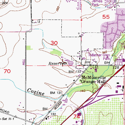 Topographic Map of Peavey Reservoir, OR