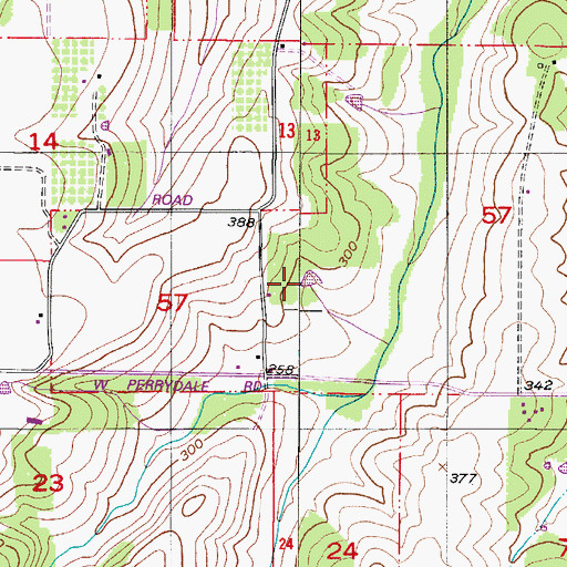 Topographic Map of Emerson Reservoir, OR