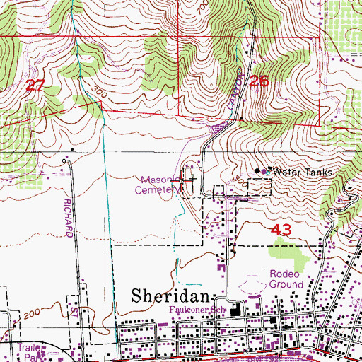 Topographic Map of Masonic Cemetery, OR