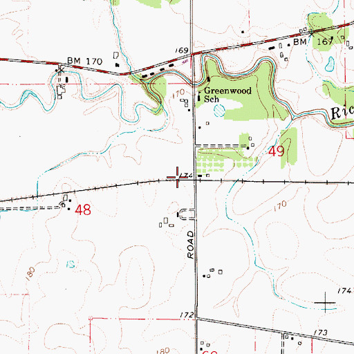 Topographic Map of Greenwood (historical), OR