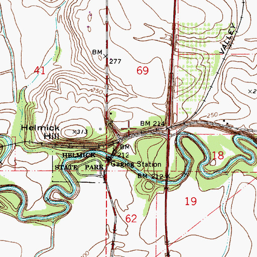 Topographic Map of Helmick (historical), OR