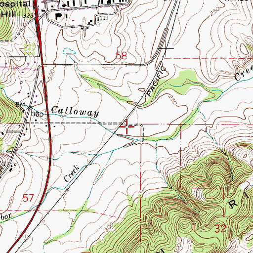 Topographic Map of Calloway (historical), OR